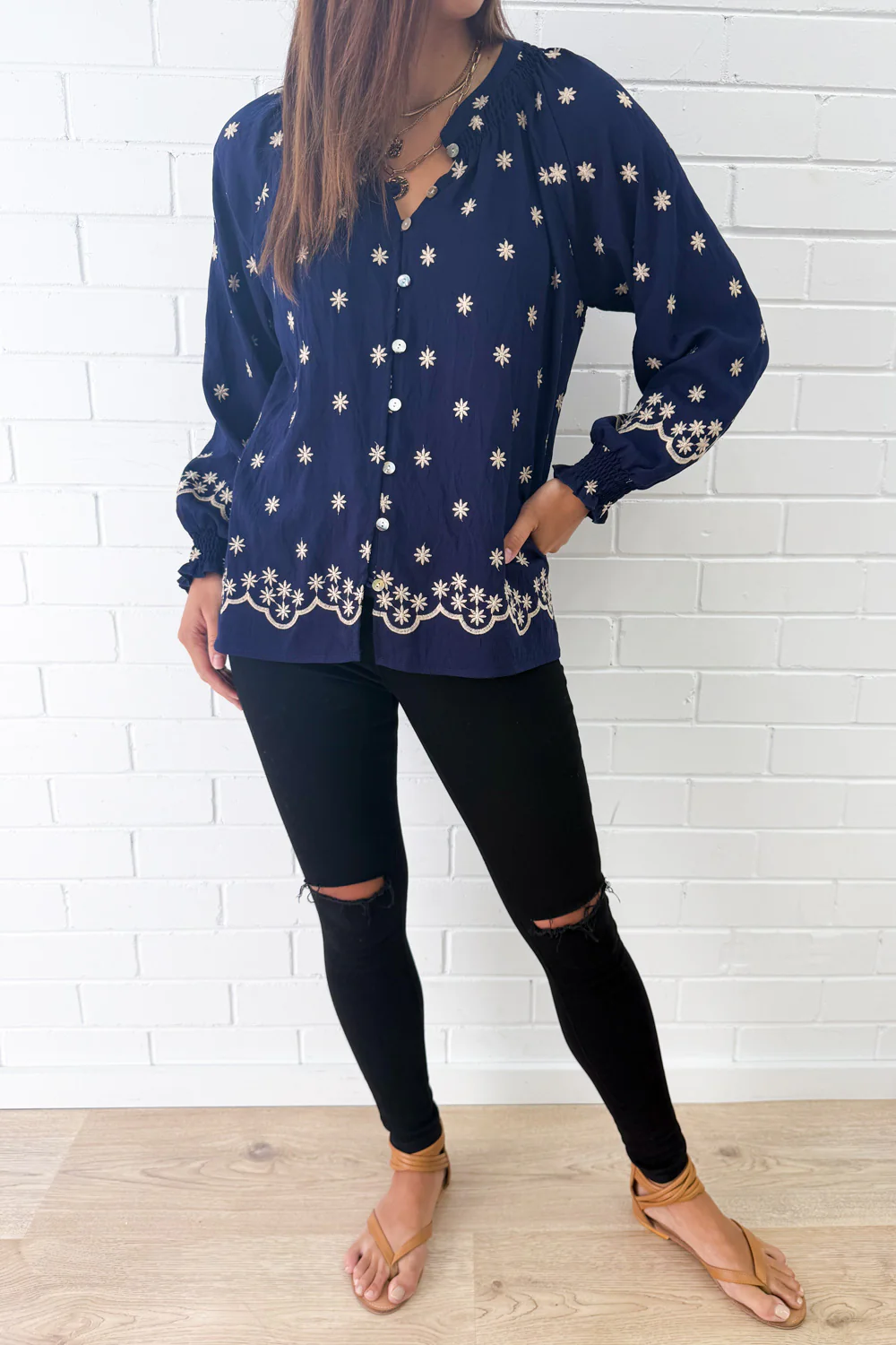 Sophie Blouse - Navy Boho - Image 4