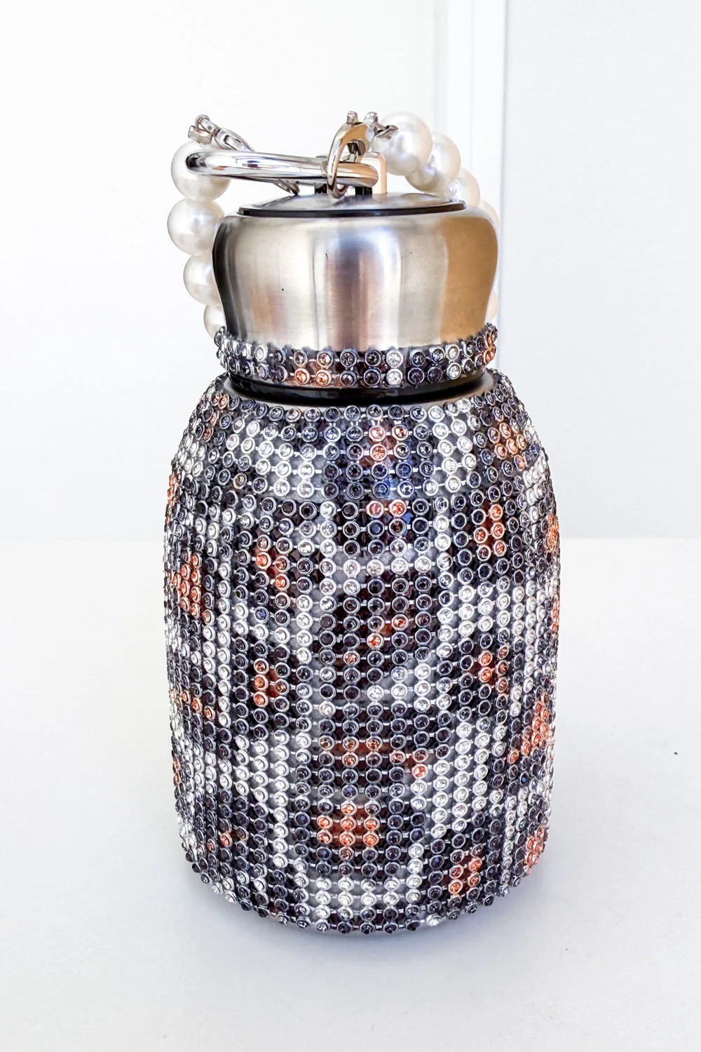 Sparkle & Sip Mini Drink Bottle - Leopard Rhinestone - Image 2