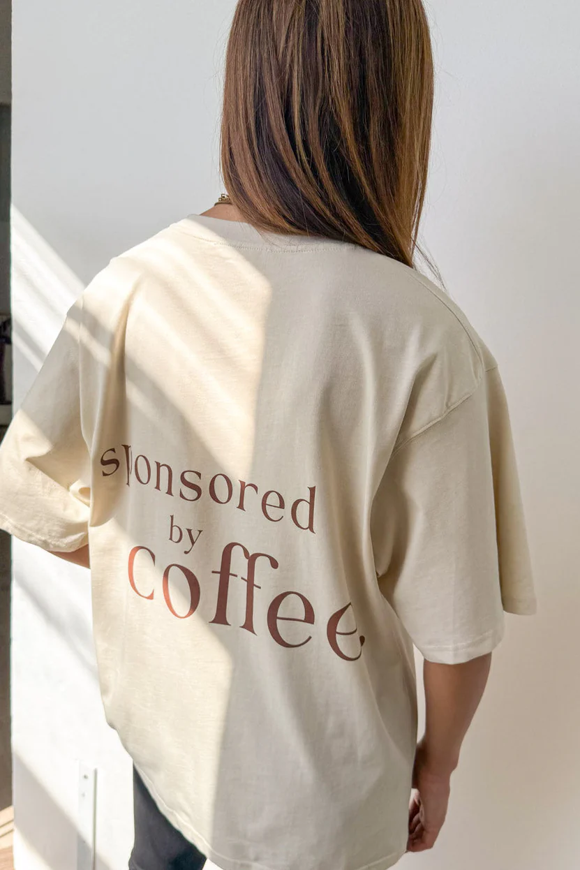 Sponsored By Coffee Oversized Tee - Beige - Image 10