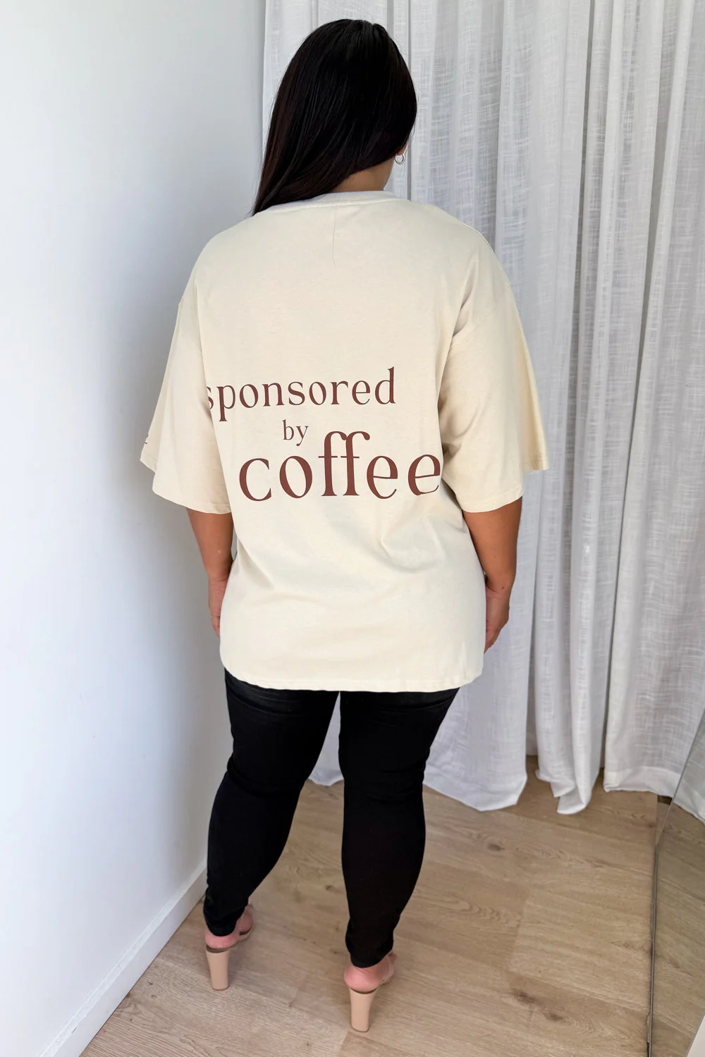 Sponsored By Coffee Oversized Tee - Beige - Image 13