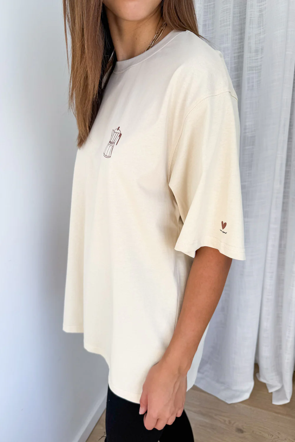Sponsored By Coffee Oversized Tee - Beige - Image 7