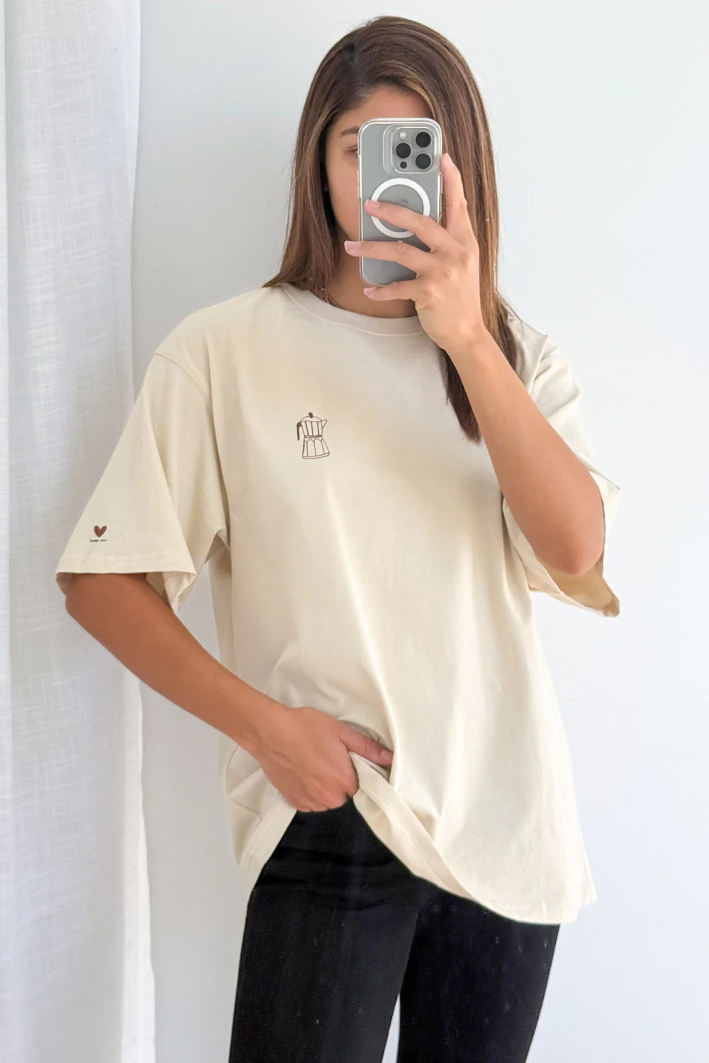 Sponsored By Coffee Oversized Tee - Beige - Image 9