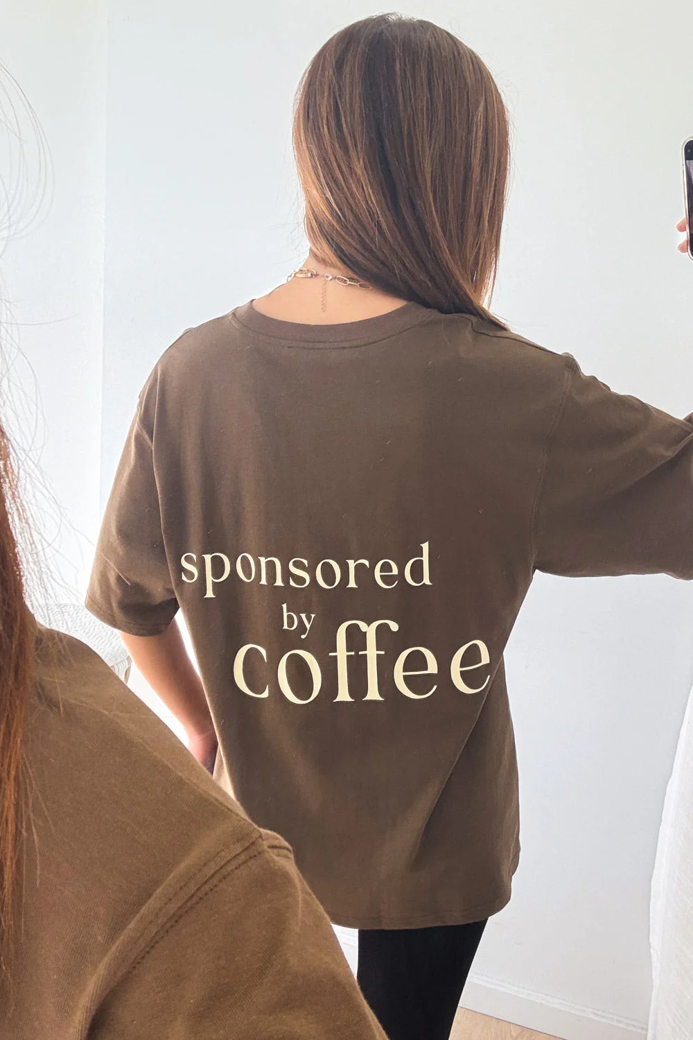 Sponsored By Coffee Oversized Tee - Chocolate - Image 10