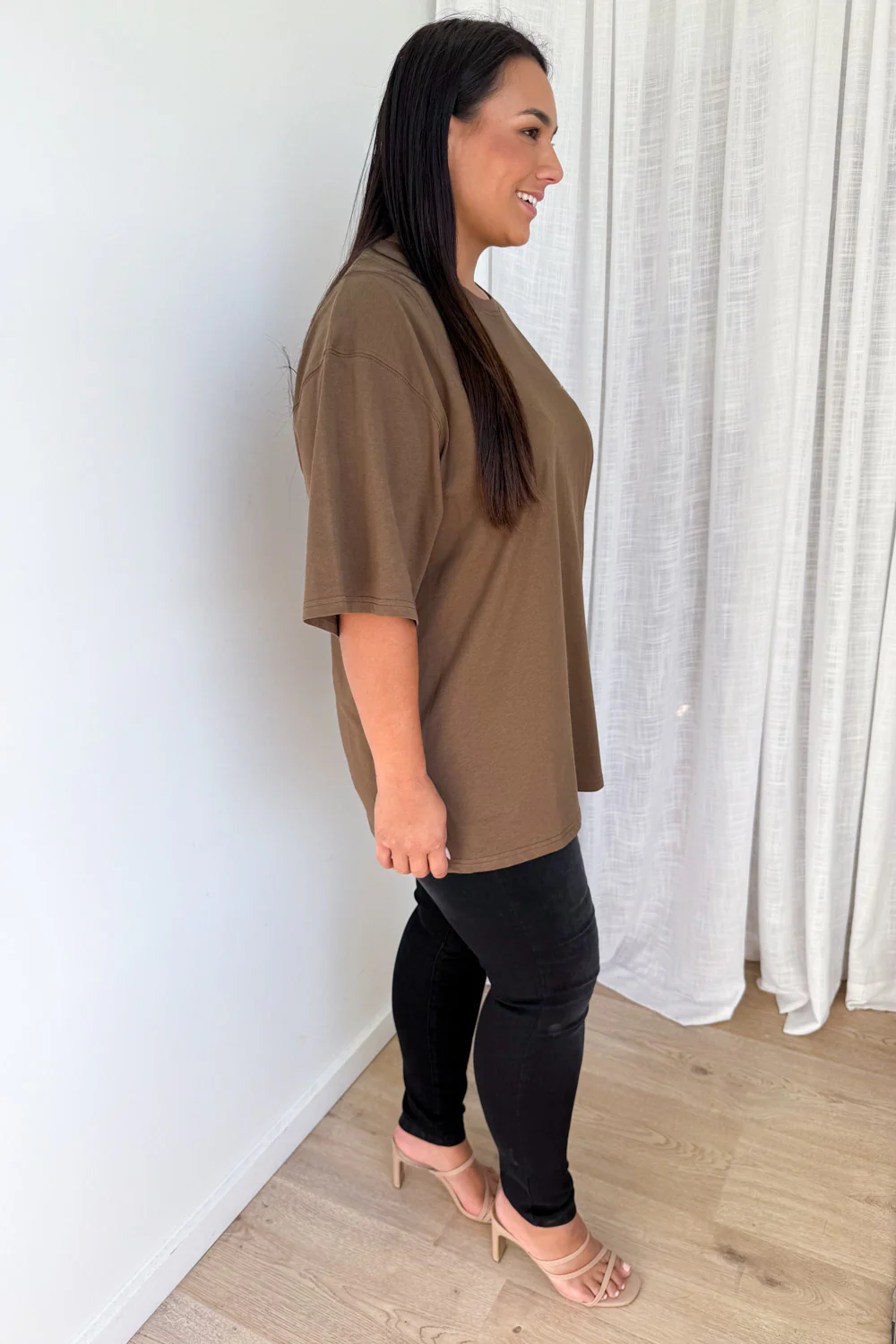 Sponsored By Coffee Oversized Tee - Chocolate - Image 12