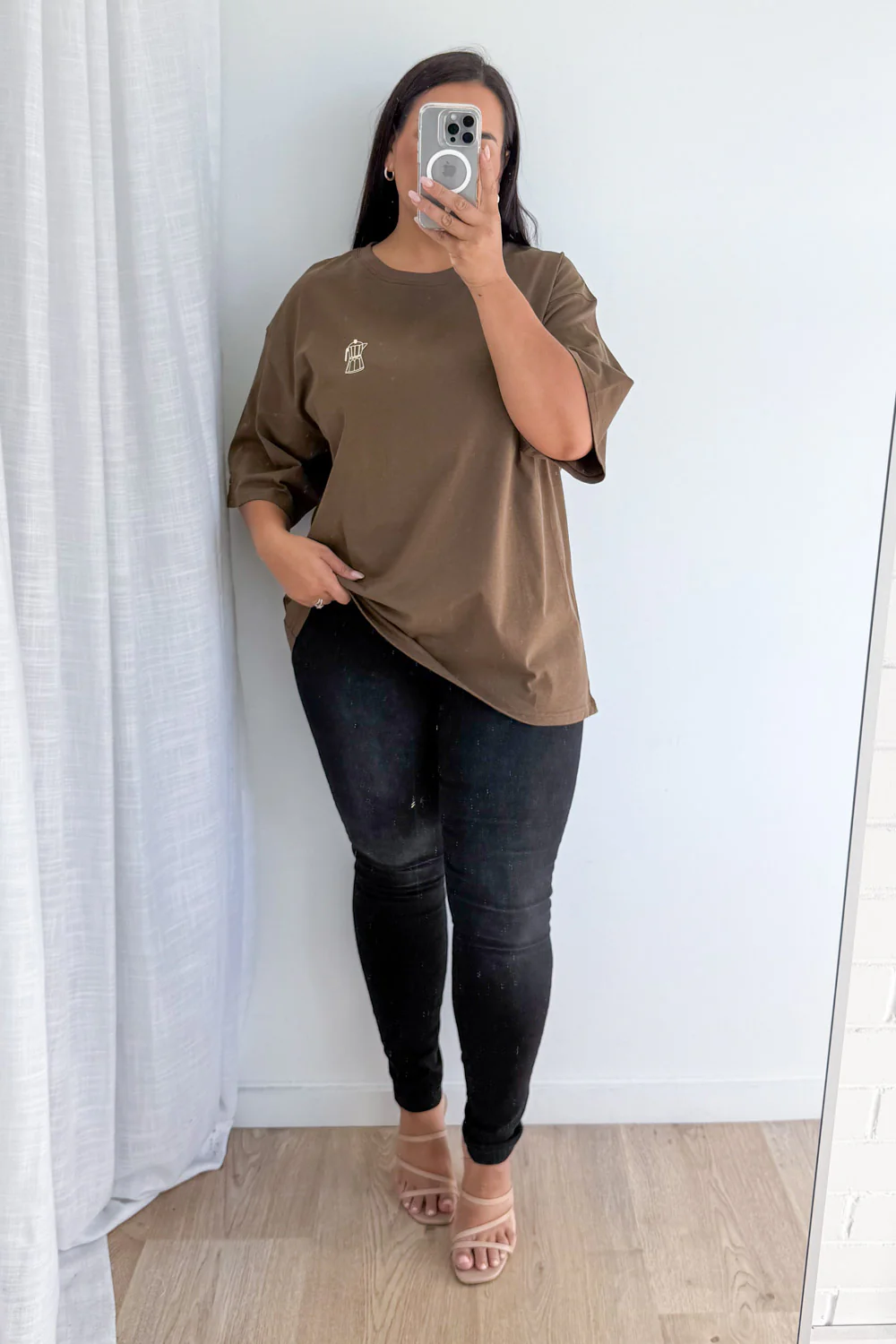 Sponsored By Coffee Oversized Tee - Chocolate - Image 14