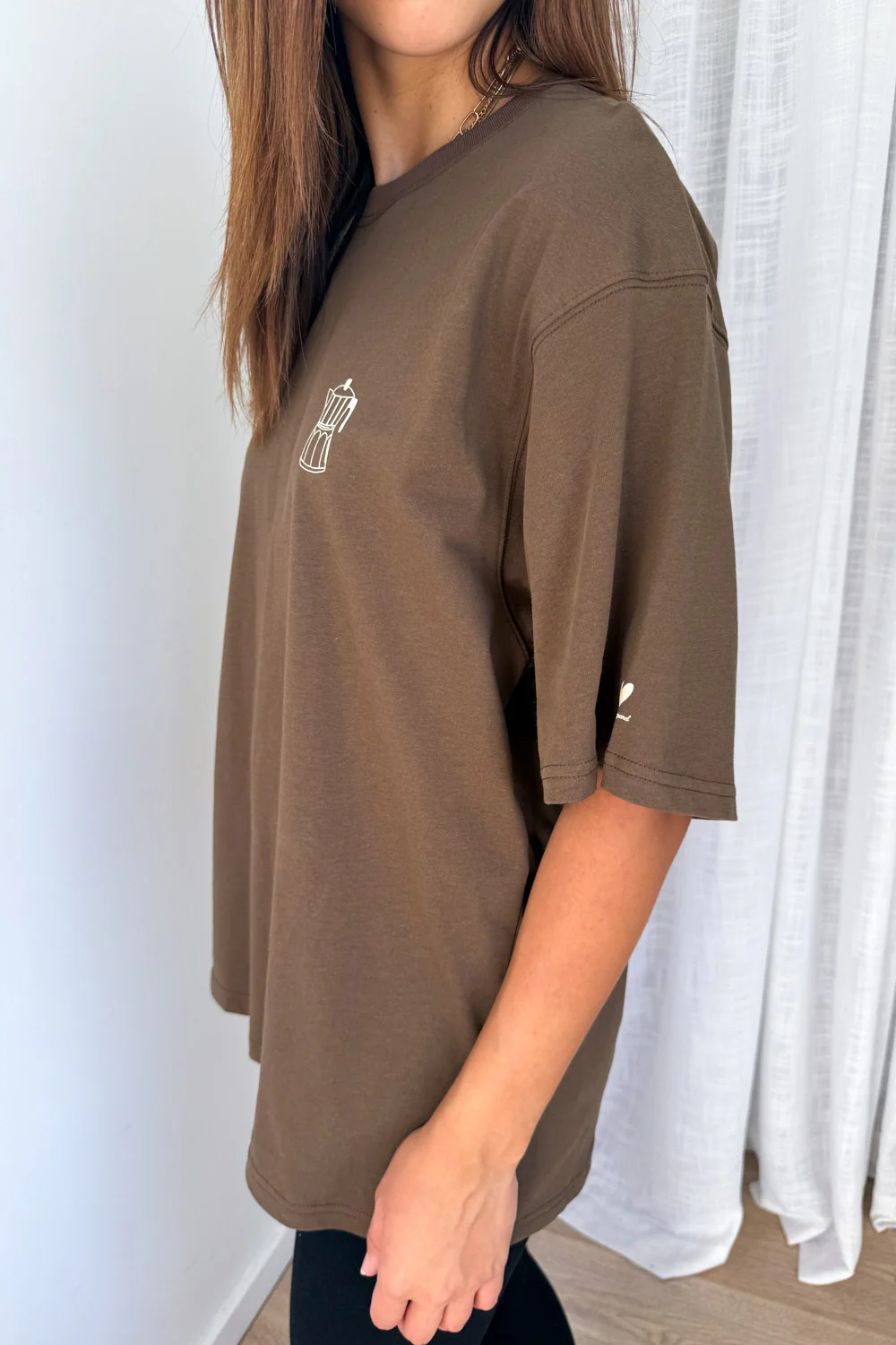 Sponsored By Coffee Oversized Tee - Chocolate - Image 7