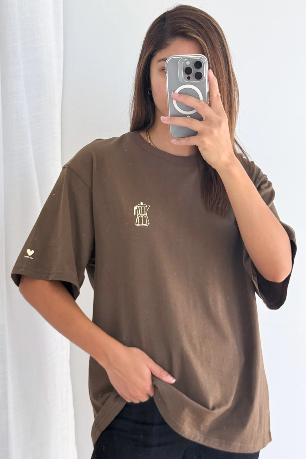 Sponsored By Coffee Oversized Tee - Chocolate - Image 9