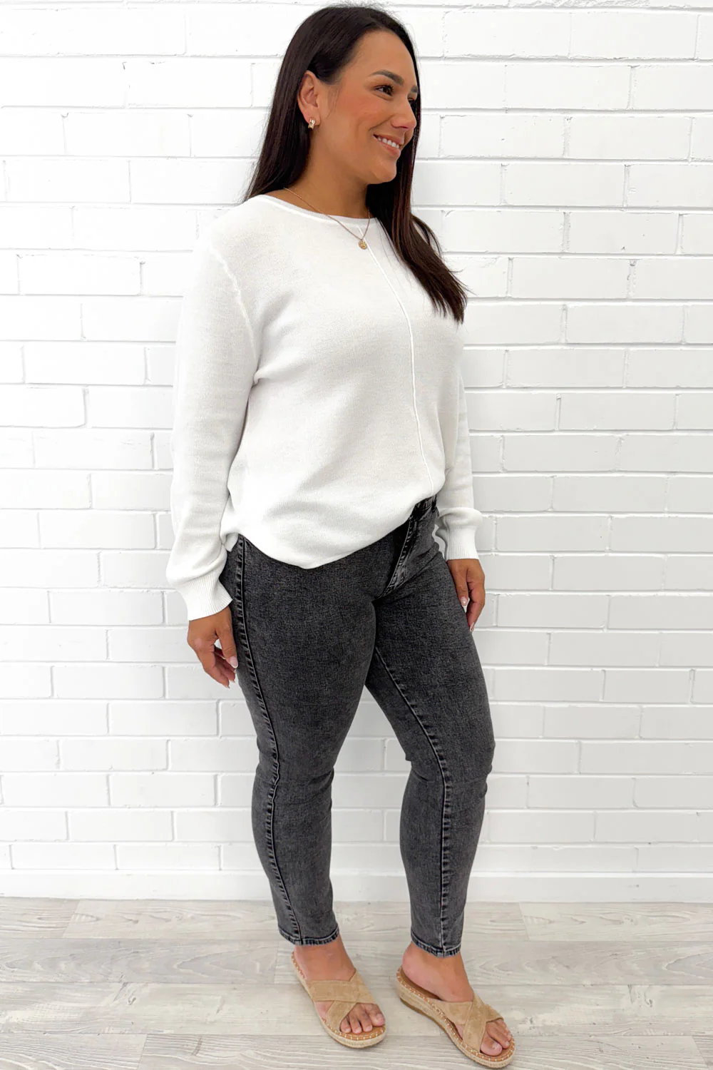 Stonewash Skinny Jeans - Blackwash - Image 10