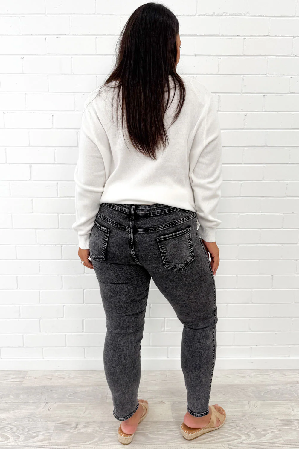 Stonewash Skinny Jeans - Blackwash - Image 12