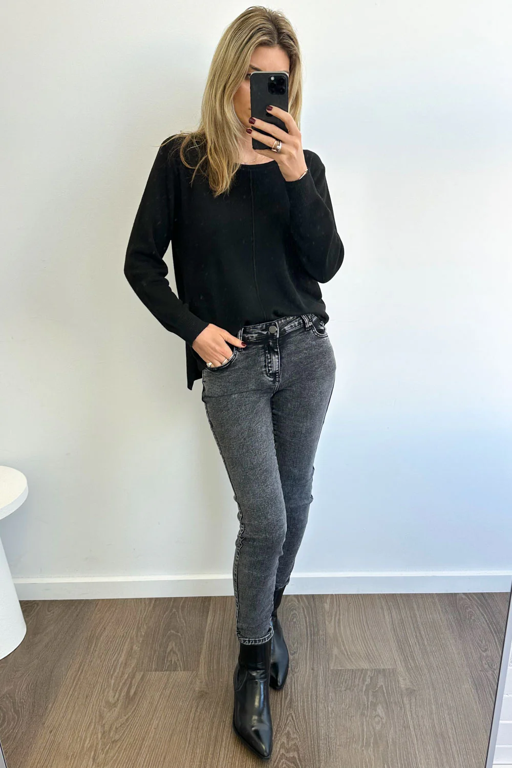 Stonewash Skinny Jeans - Blackwash - Image 2