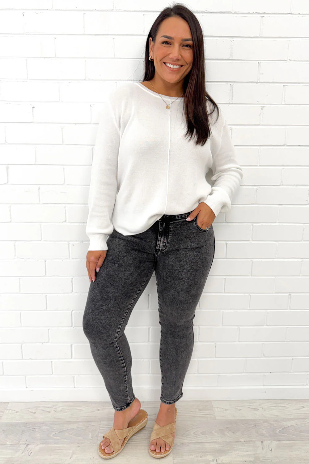 Stonewash Skinny Jeans - Blackwash - Image 8