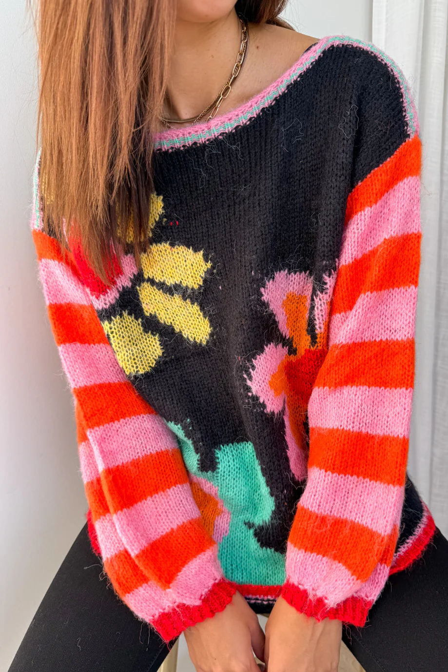 Sunny Knit - Midnight Multi Flower - Image 3