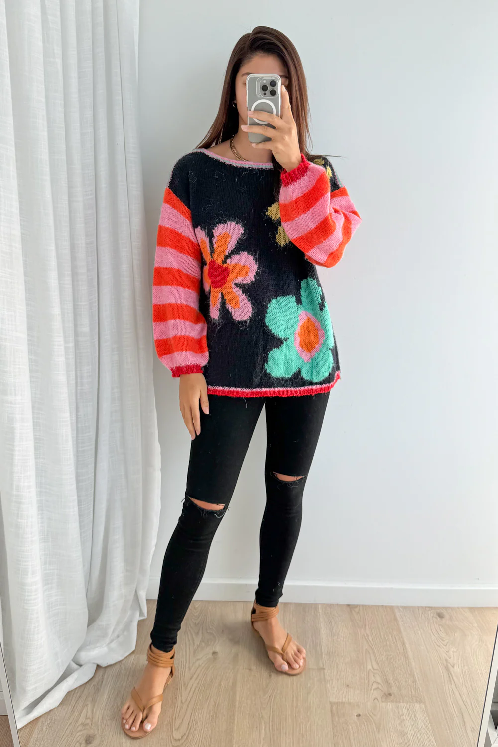 Sunny Knit - Midnight Multi Flower - Image 4