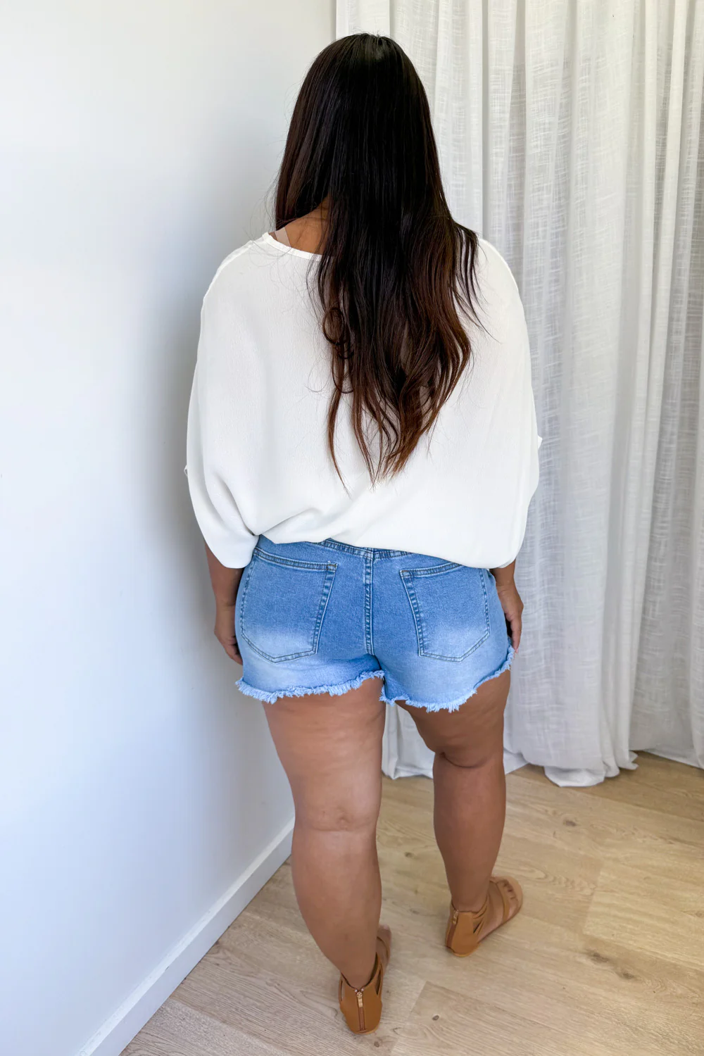 Tabby Denim Shorts - Light Denim - Image 13