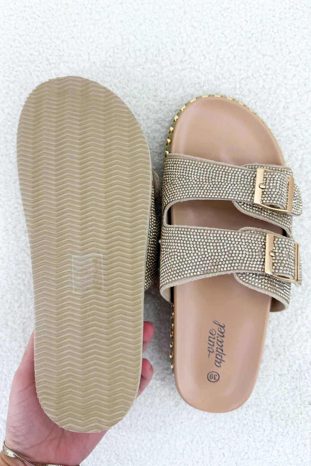 Tahnee Slides - Gold Rhinestone - Image 10