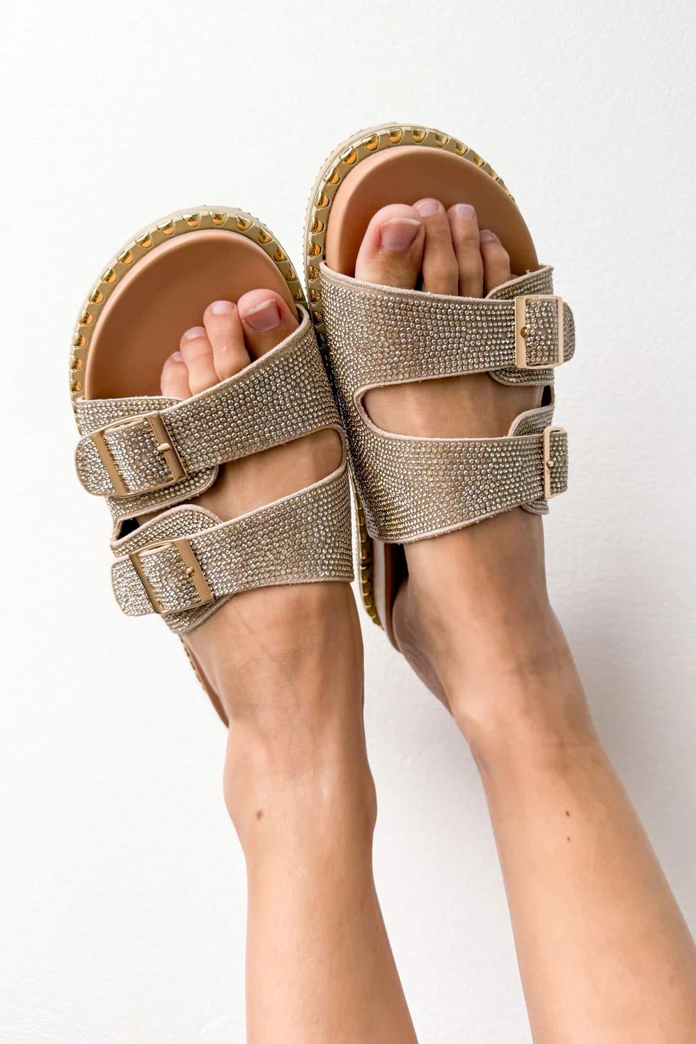 Tahnee Slides - Gold Rhinestone - Image 3