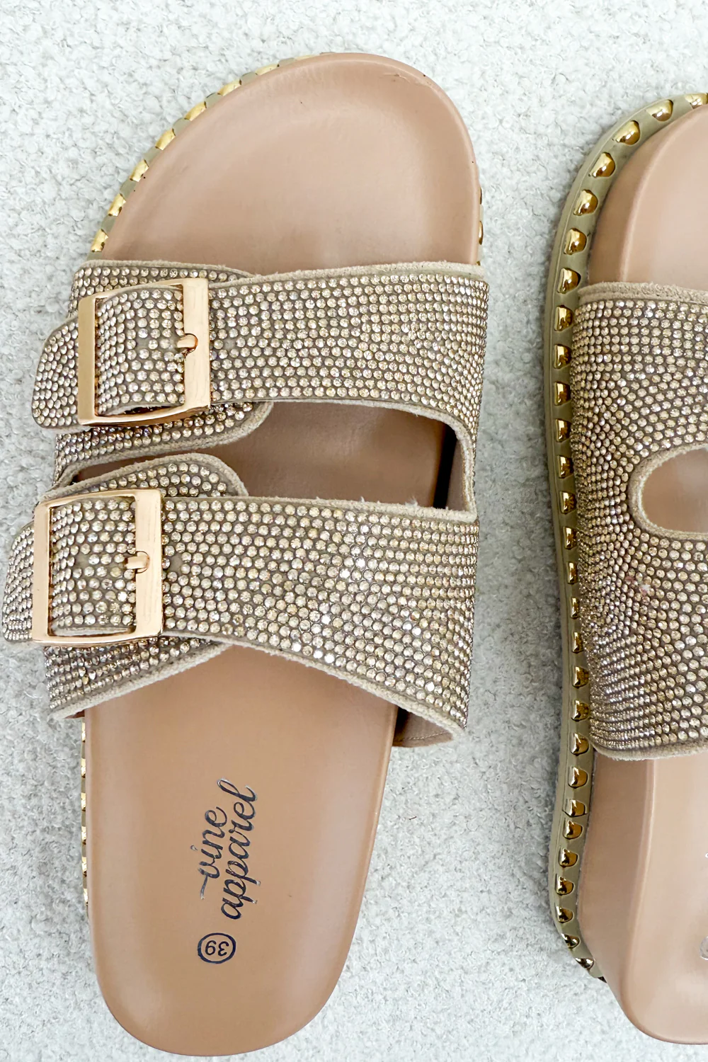 Tahnee Slides - Gold Rhinestone - Image 8