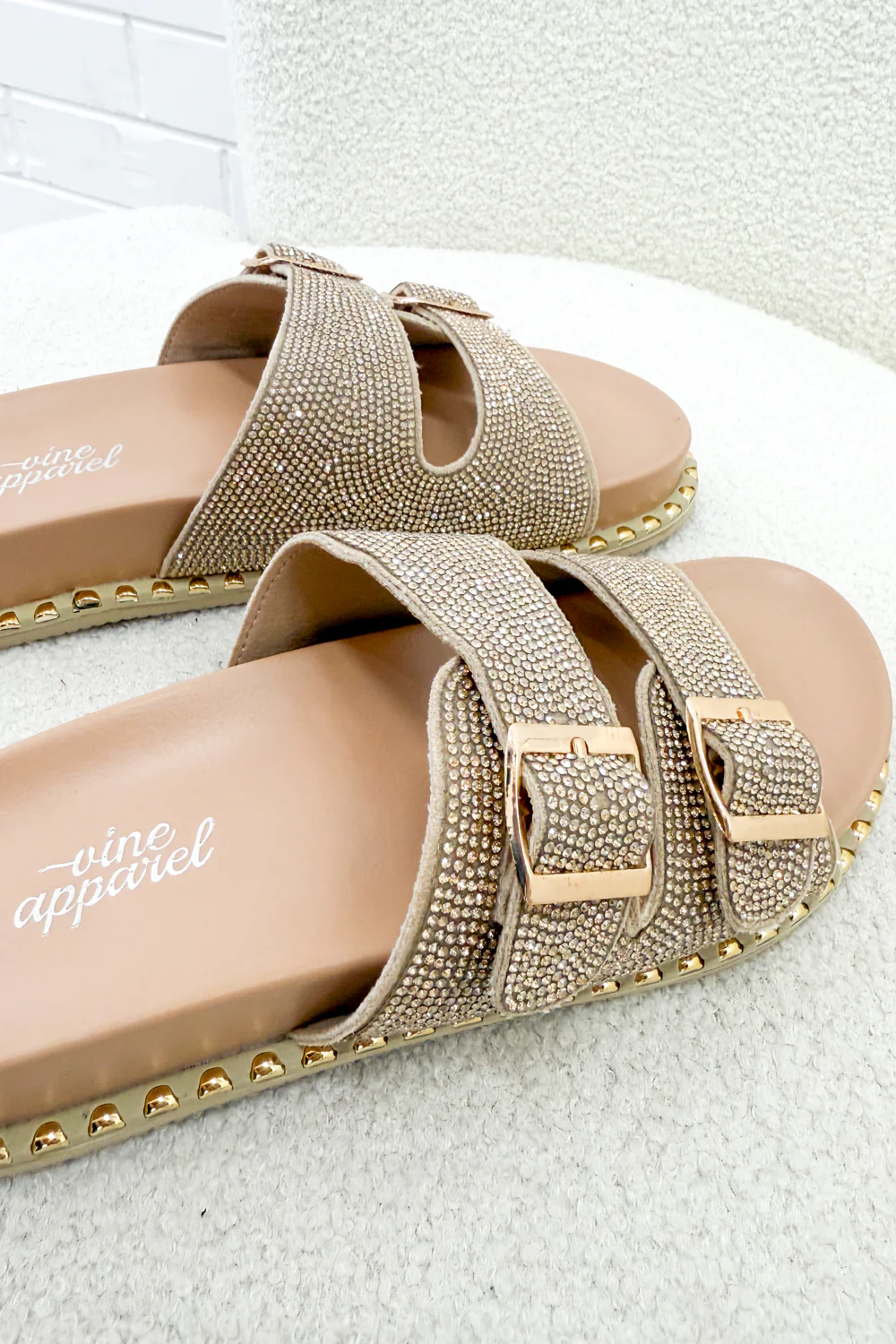 Tahnee Slides - Gold Rhinestone - Image 9