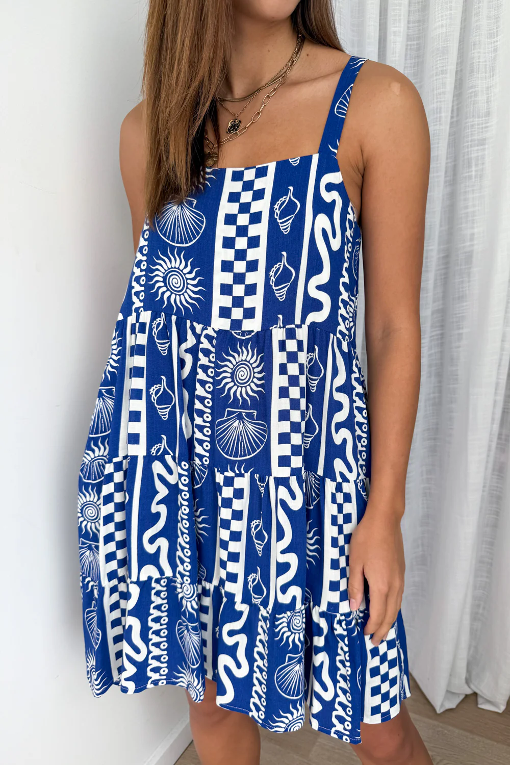 Tansy Dress - Blue White Print - Image 3