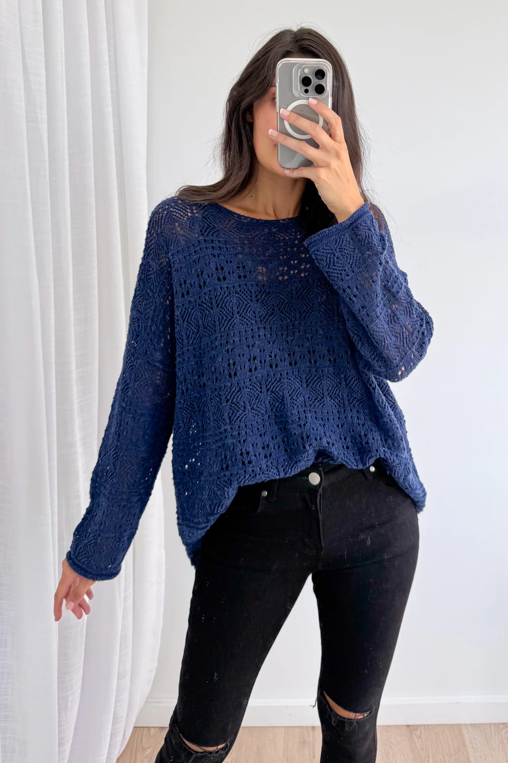 Taylah Knit - Navy - Image 3