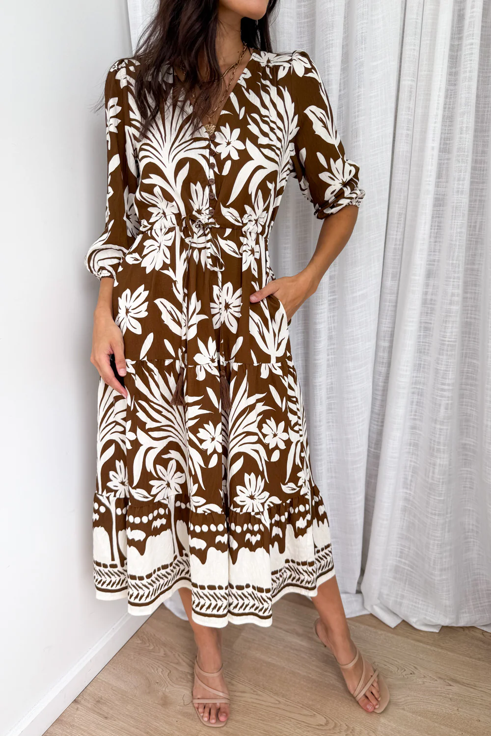 Tessa Dress - Chocolate Leaf - Image 2