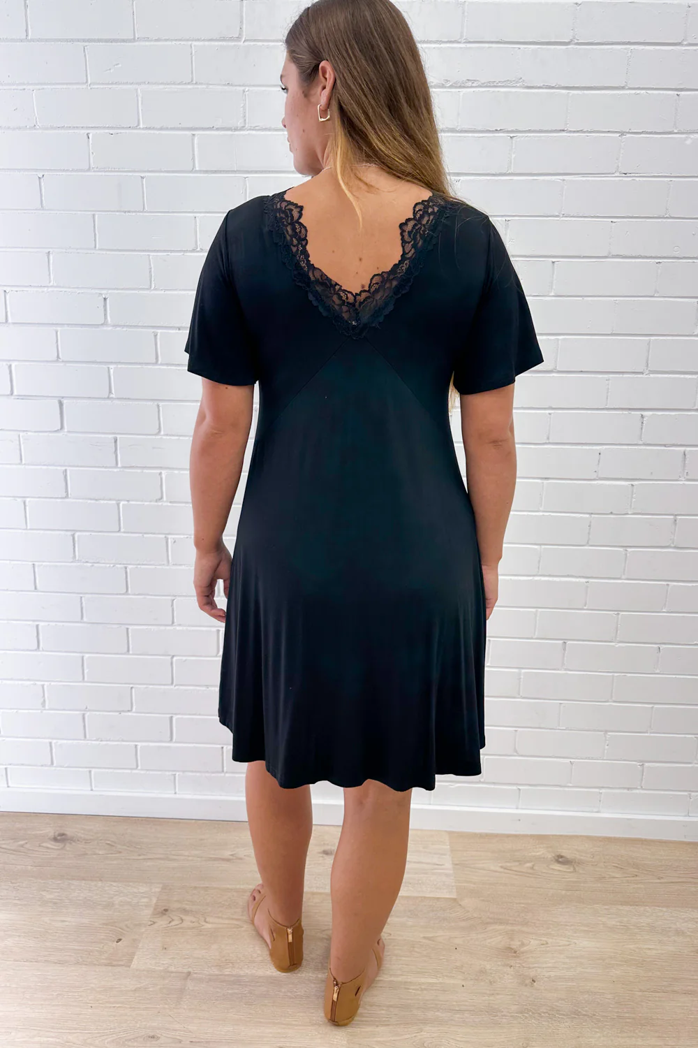 The Comfiest Lace Trim Nightie - Black - Image 15