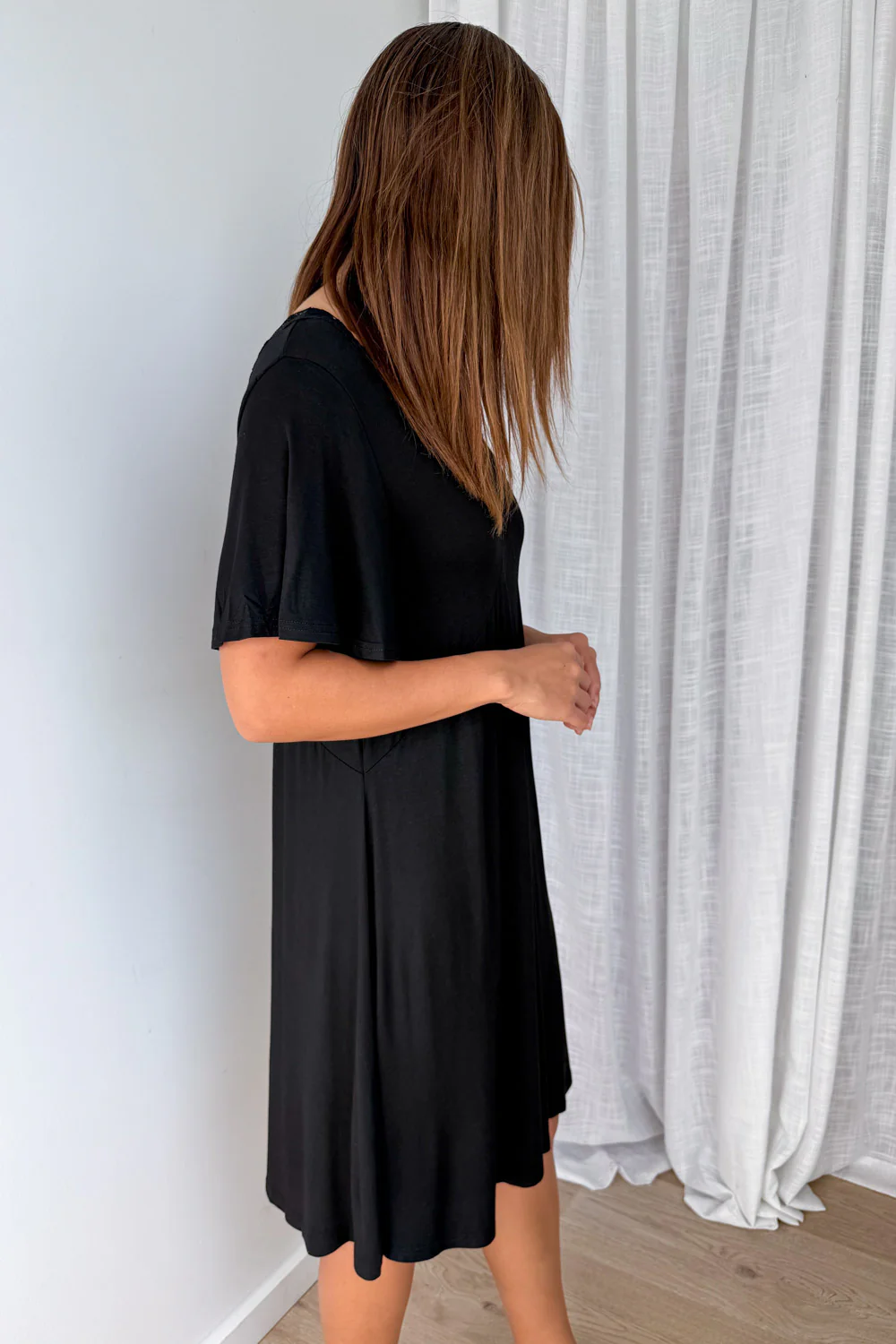 The Comfiest Lace Trim Nightie - Black - Image 5