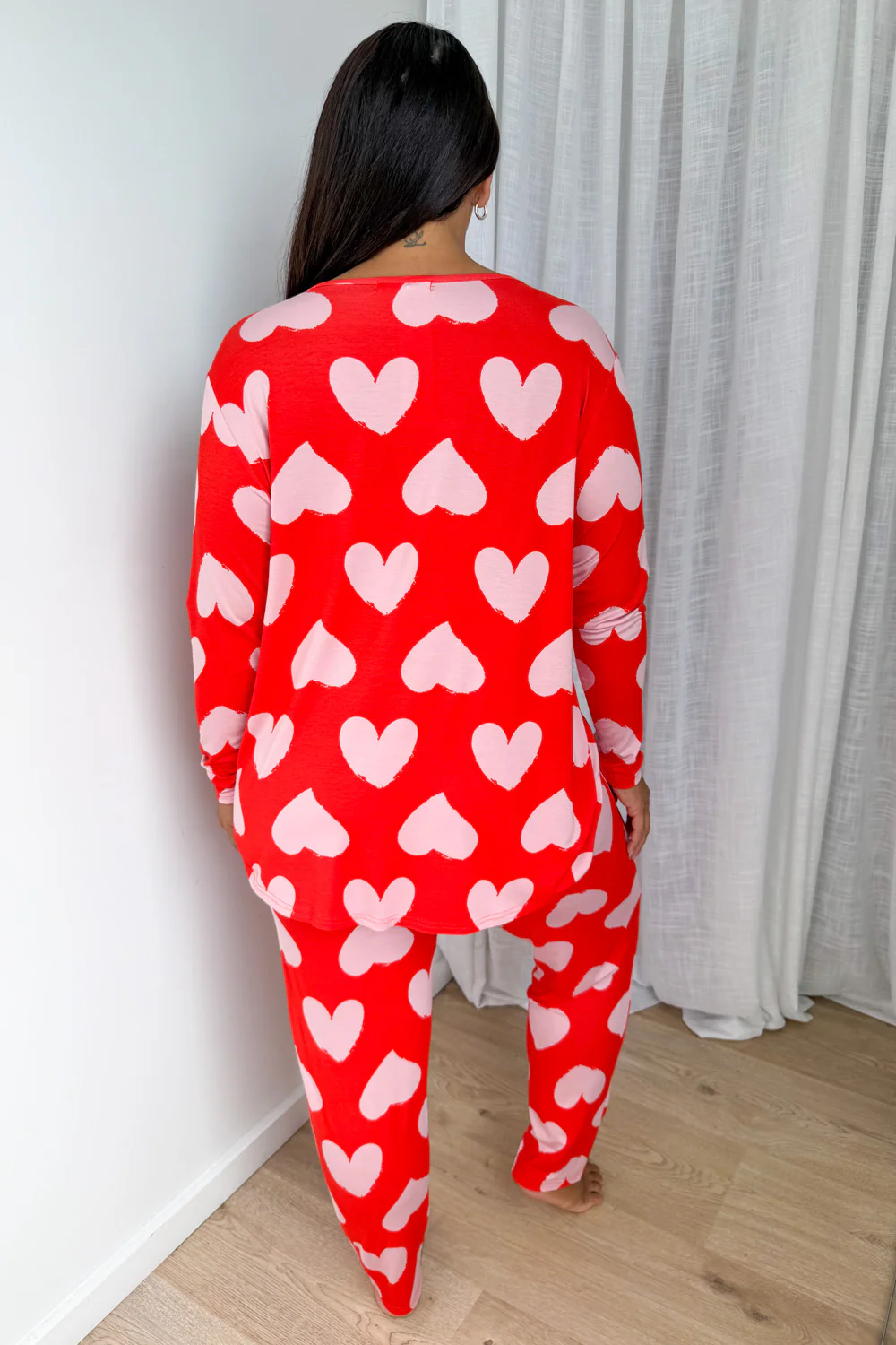 The Comfiest PJs Long Sleeve Tee & Pants Set - Pink Hearts - Image 10