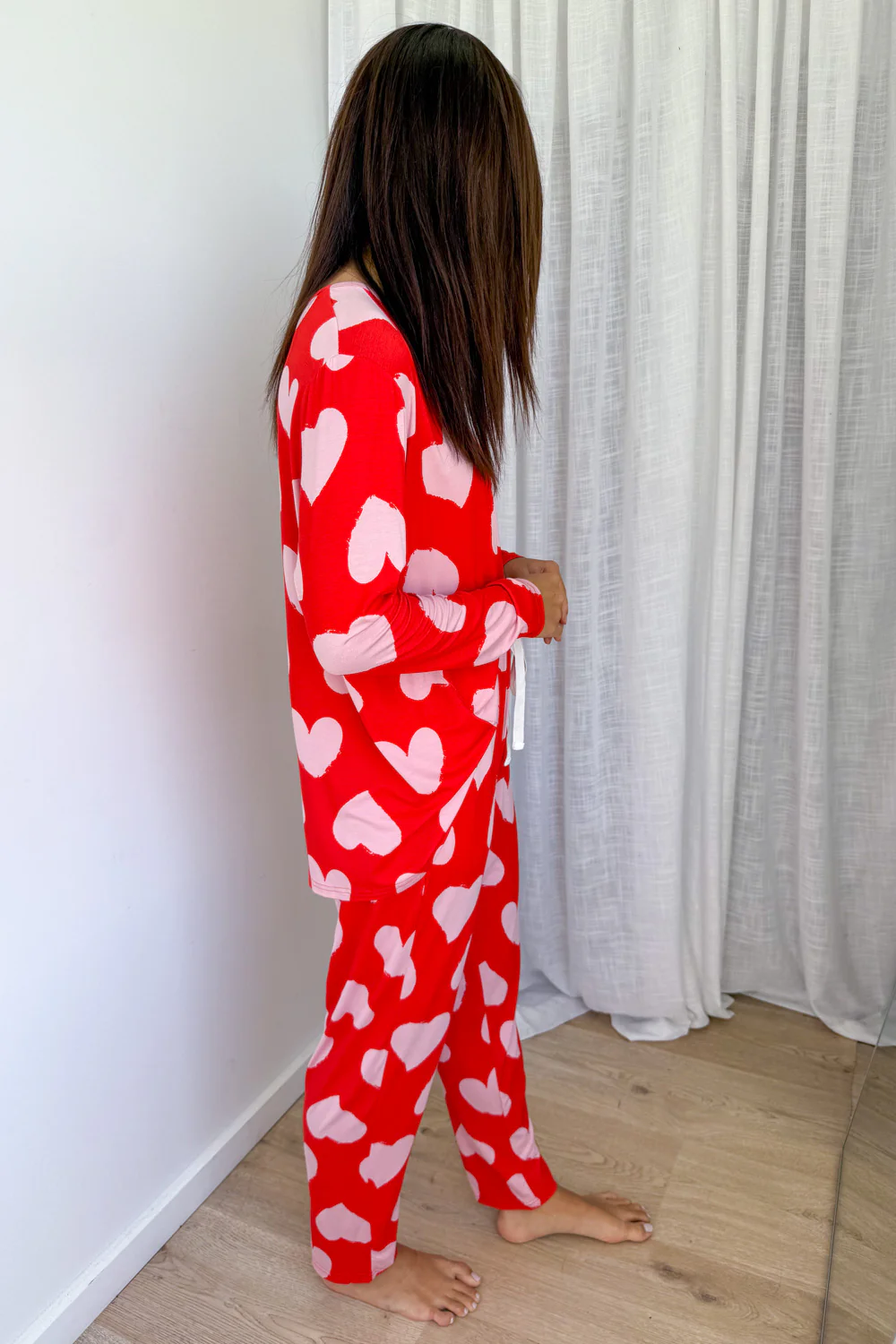 The Comfiest PJs Long Sleeve Tee & Pants Set - Pink Hearts - Image 4
