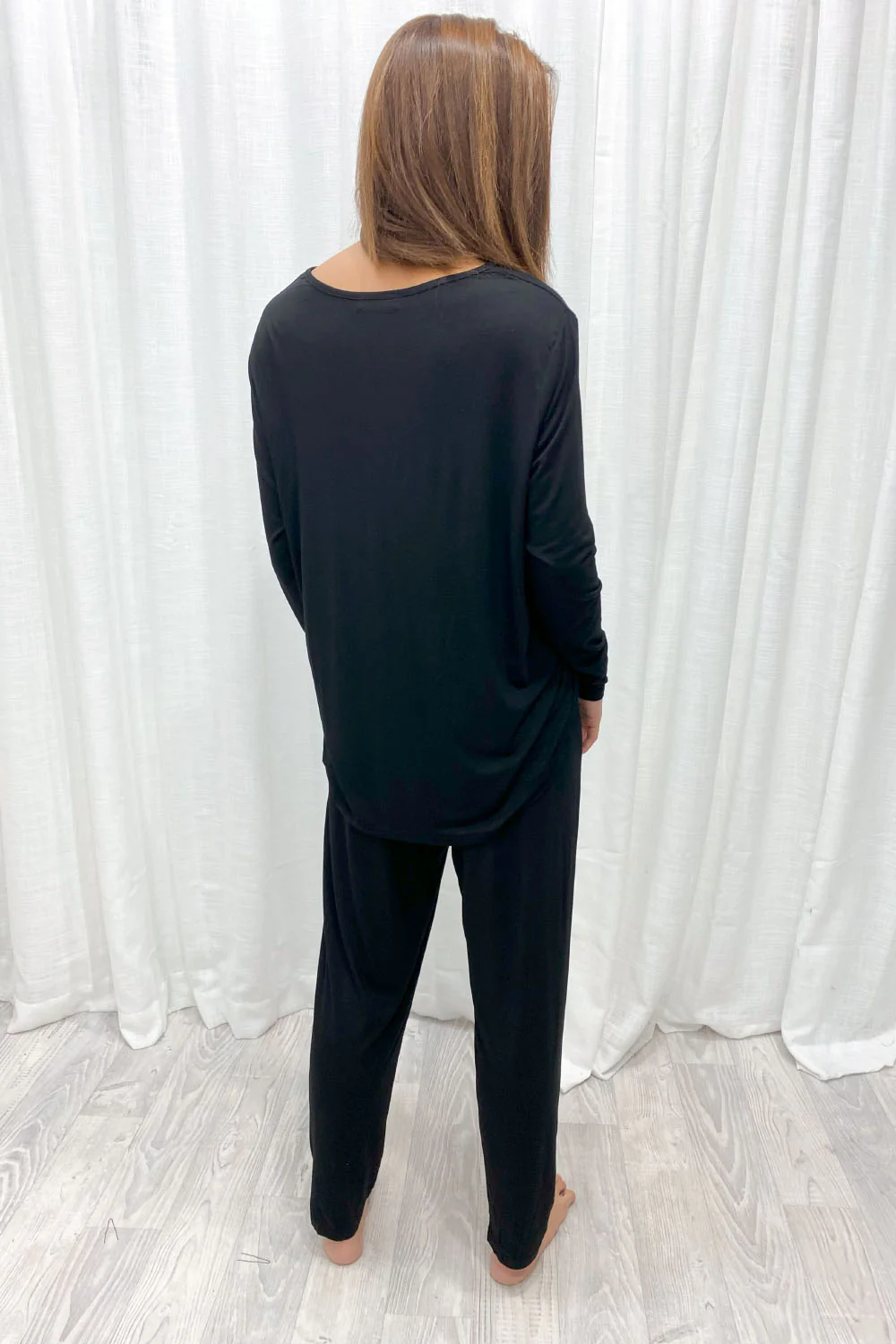 The Comfiest PJs Long Sleeved Tee & Pants Set - Black - Image 7