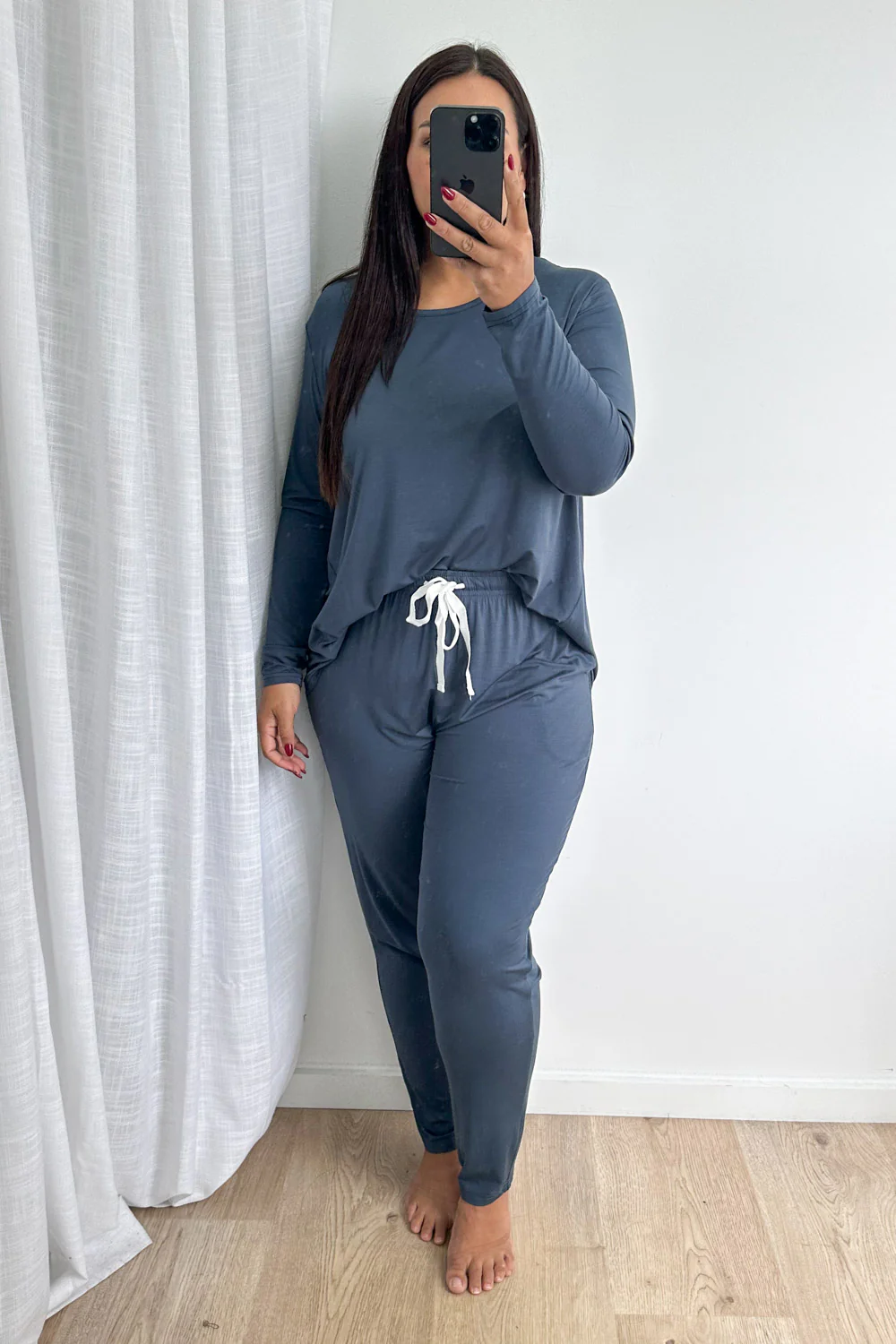 The Comfiest PJs Long Sleeved Tee & Pants Set - Blue Grey - Image 10