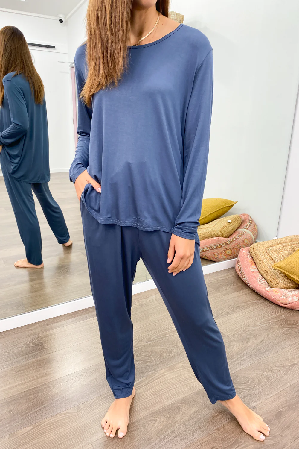 The Comfiest PJs Long Sleeved Tee & Pants Set - Blue Grey - Image 3