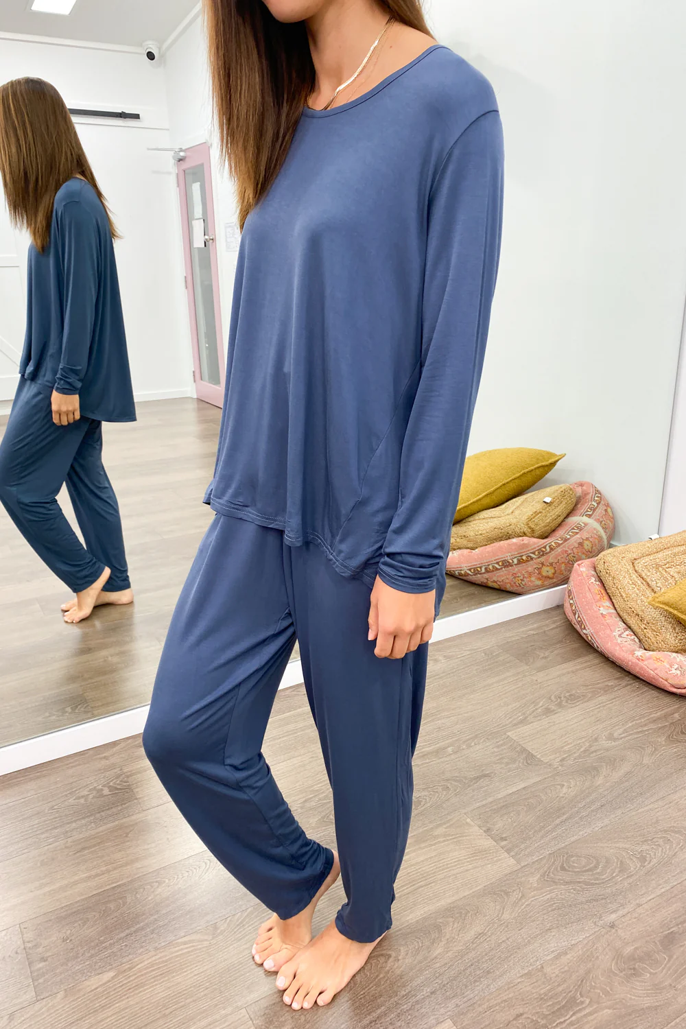 The Comfiest PJs Long Sleeved Tee & Pants Set - Blue Grey - Image 4