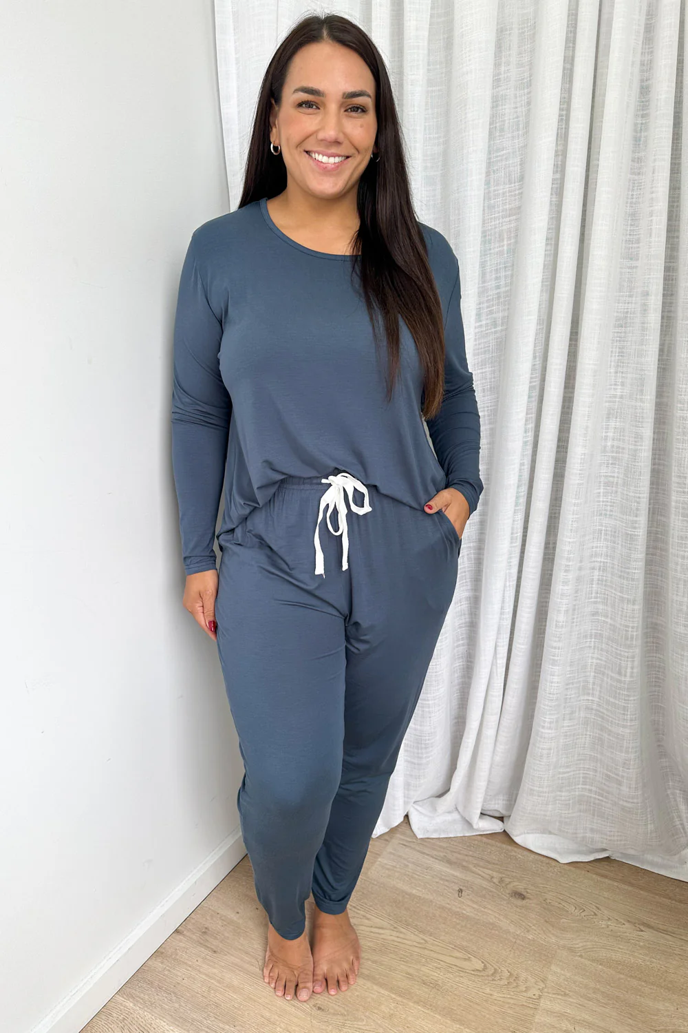 The Comfiest PJs Long Sleeved Tee & Pants Set - Blue Grey - Image 7