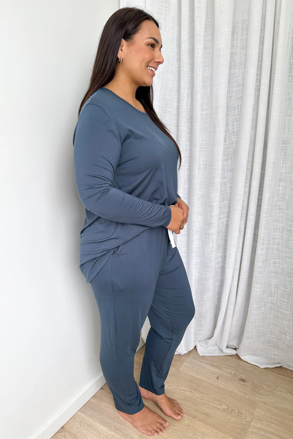 The Comfiest PJs Long Sleeved Tee & Pants Set - Blue Grey - Image 8