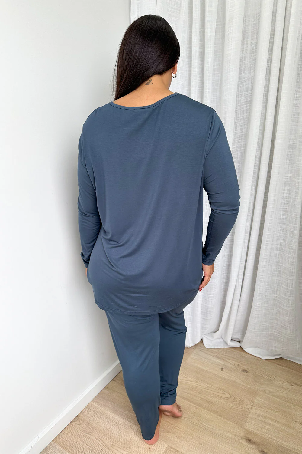 The Comfiest PJs Long Sleeved Tee & Pants Set - Blue Grey - Image 9