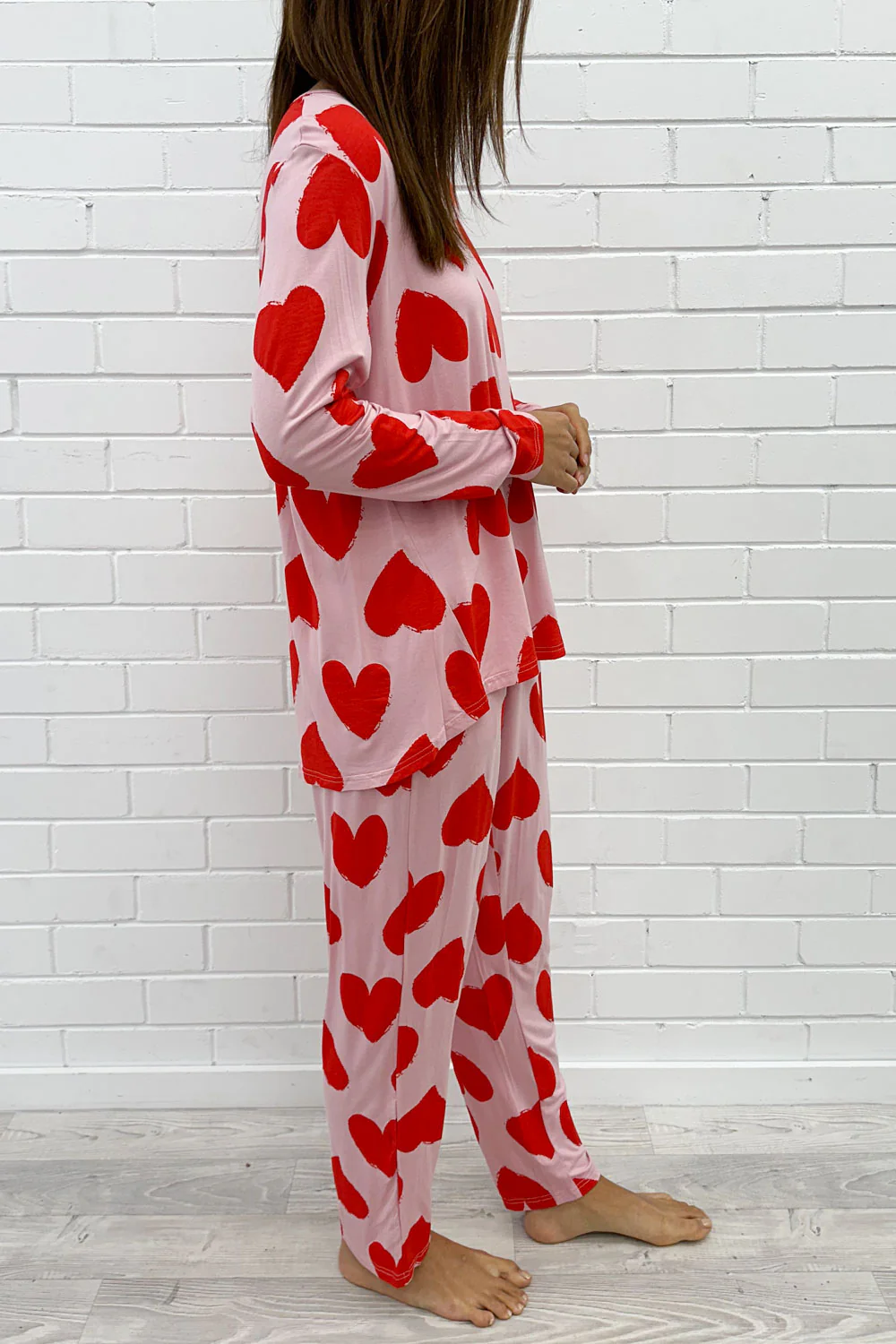 The Comfiest PJs Long Sleeved Tee & Pants Set - Red Hearts - Image 14