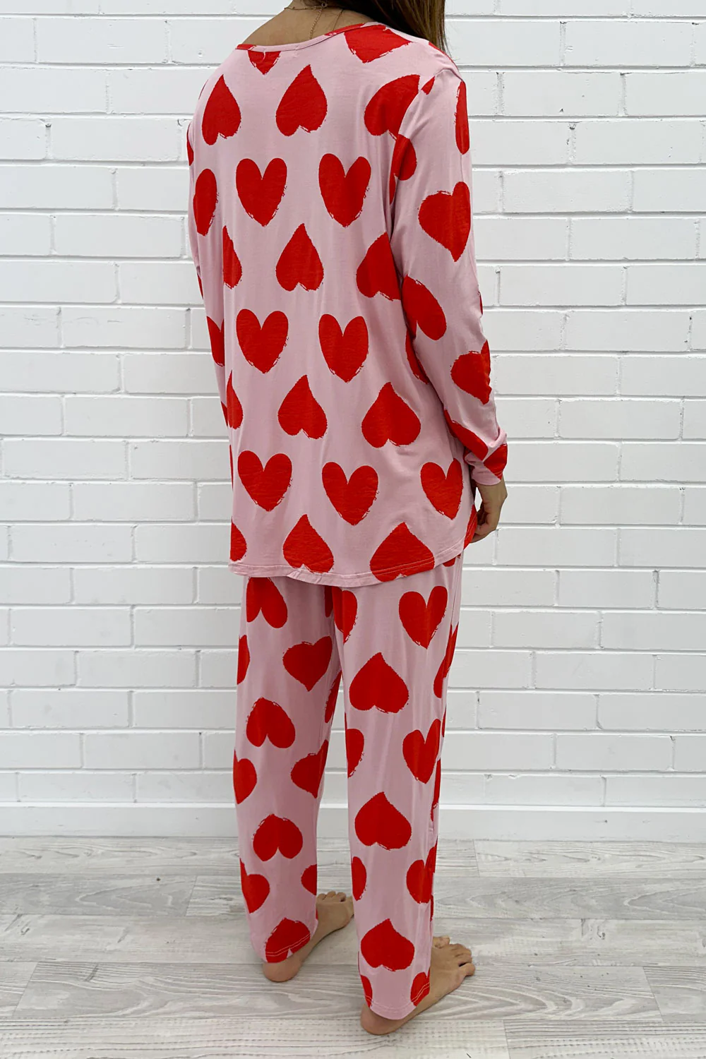 The Comfiest PJs Long Sleeved Tee & Pants Set - Red Hearts - Image 15