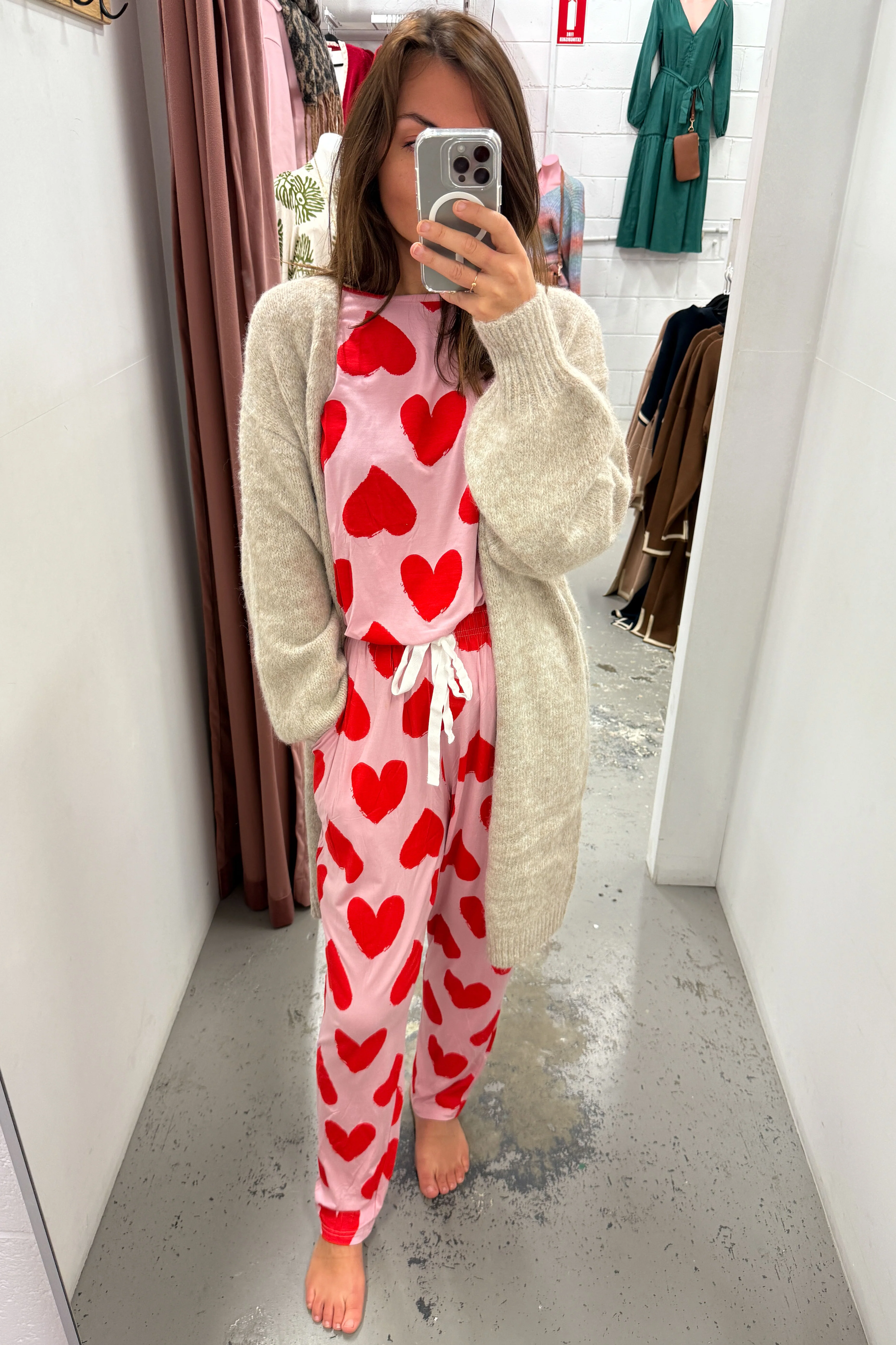 The Comfiest PJs Long Sleeved Tee & Pants Set - Red Hearts - Image 19