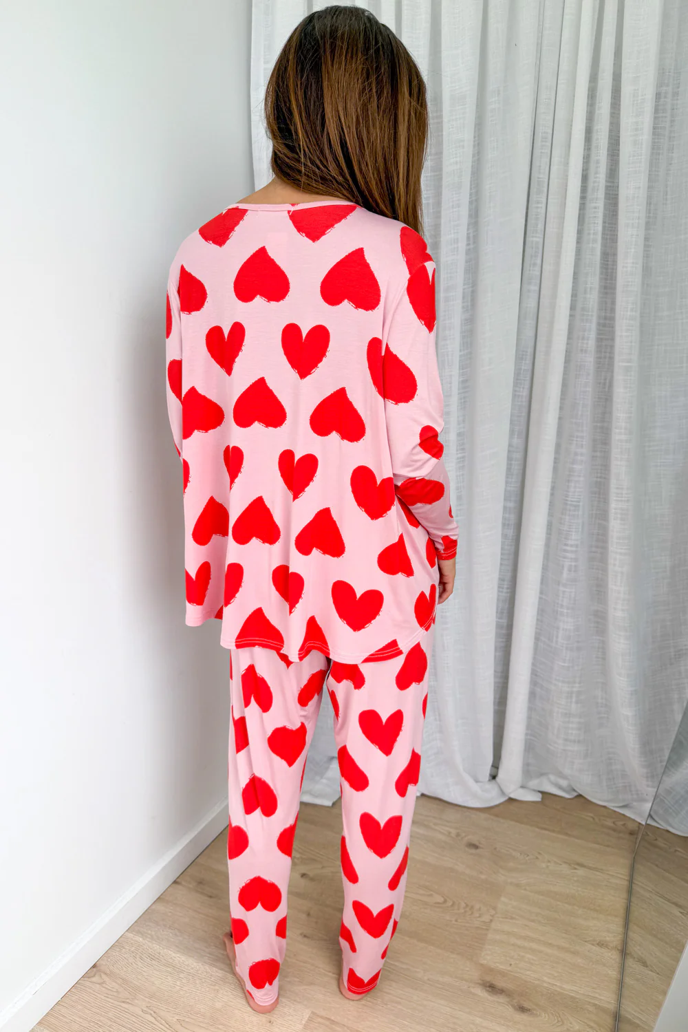 The Comfiest PJs Long Sleeved Tee & Pants Set - Red Hearts - Image 7