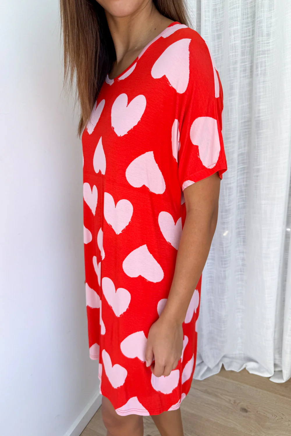 The Comfiest PJs Nightie - Pink Hearts - Image 3