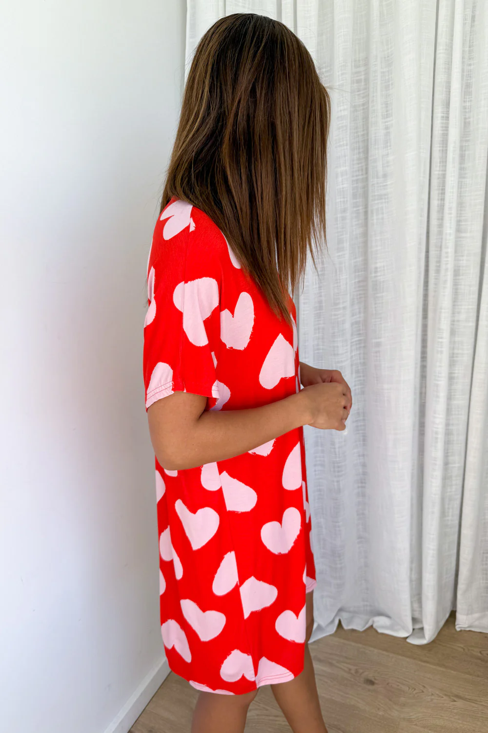 The Comfiest PJs Nightie - Pink Hearts - Image 5