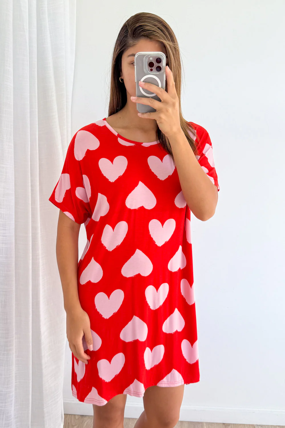 The Comfiest PJs Nightie - Pink Hearts - Image 6
