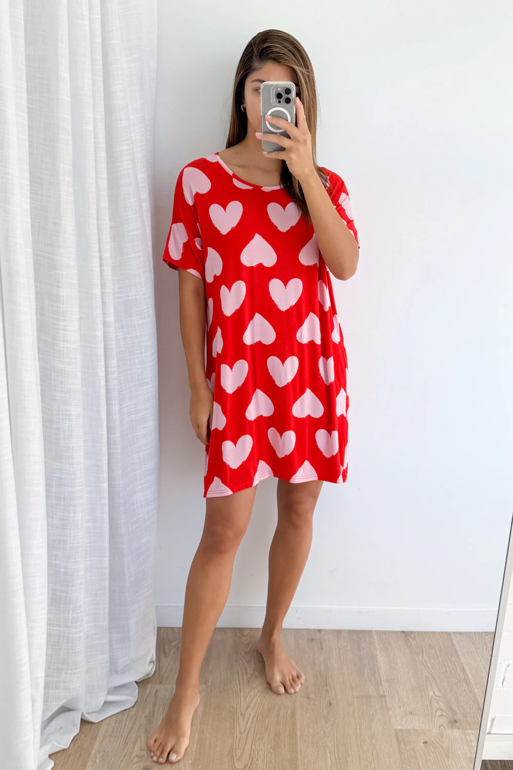 The Comfiest PJs Nightie - Pink Hearts - Image 7