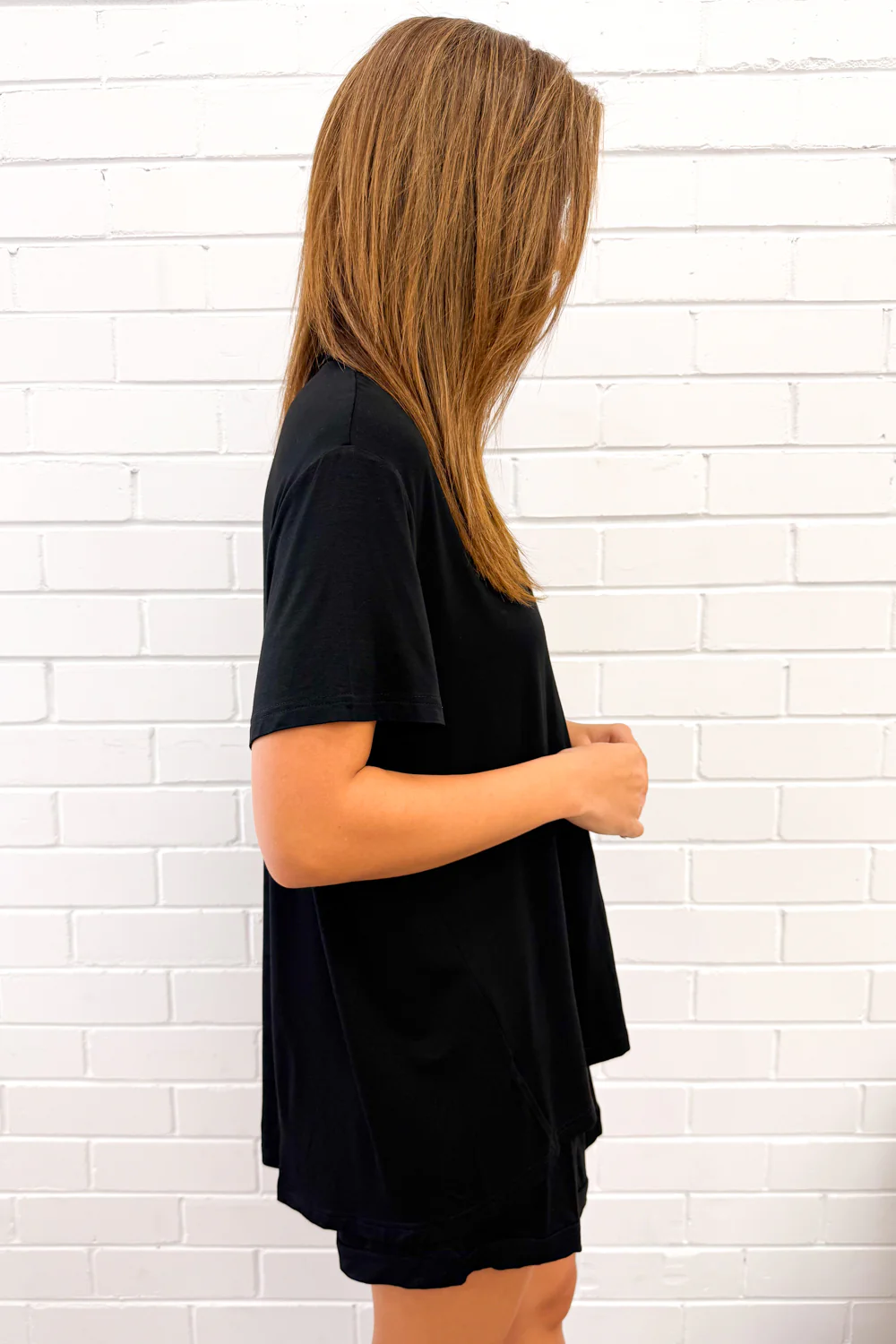 The Comfiest PJs Shirt & Short Set - Black - Image 4
