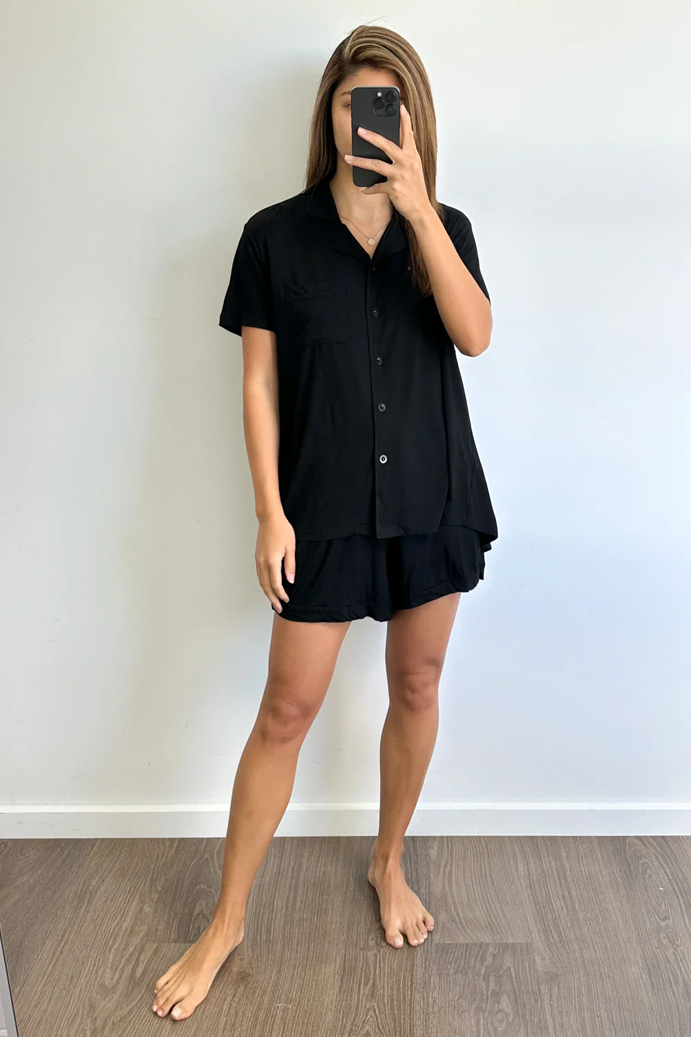 The Comfiest PJs Shirt & Short Set - Black - Image 7