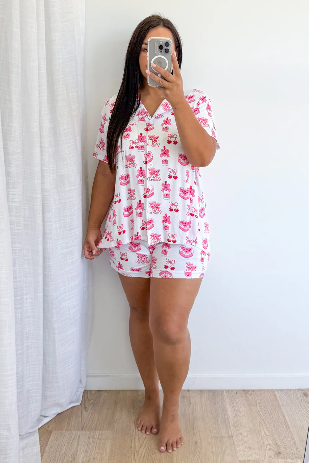 The Comfiest PJs Shirt & Short Set - Pink Print - Image 11