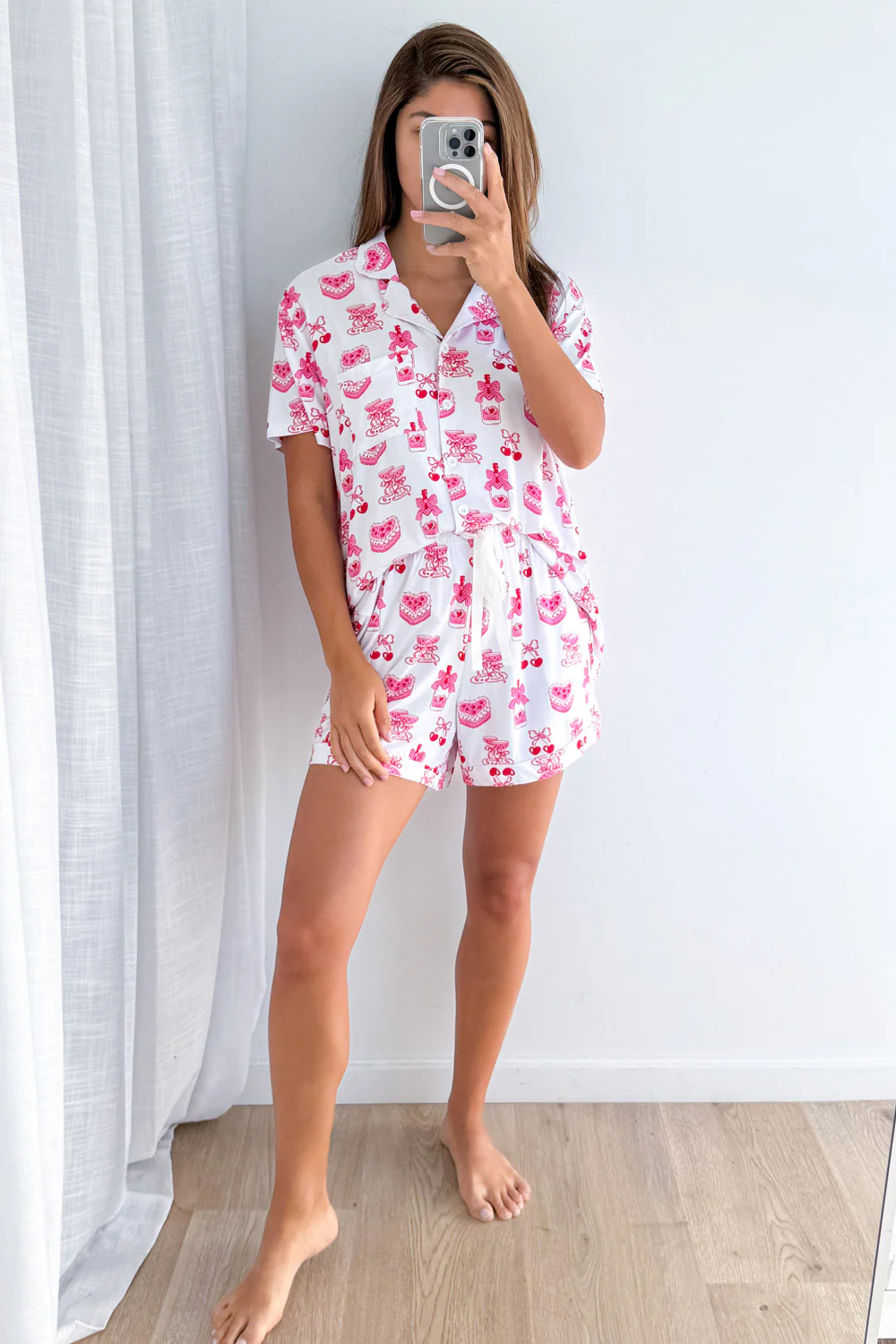 The Comfiest PJs Shirt & Short Set - Pink Print - Image 4