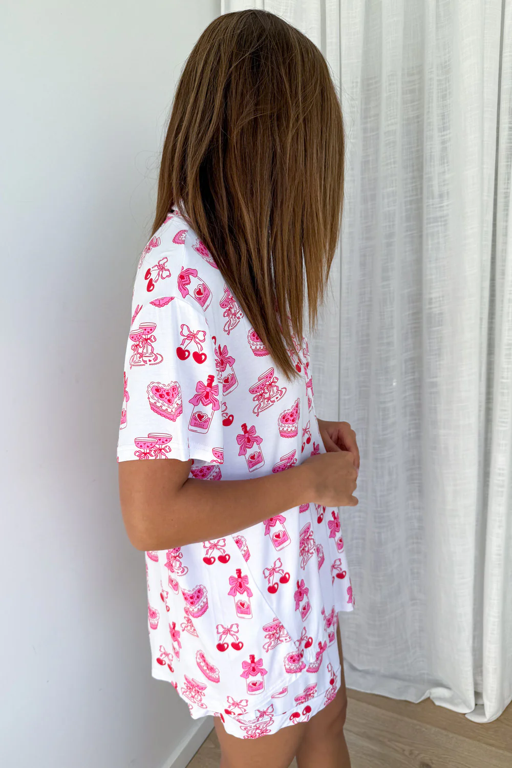 The Comfiest PJs Shirt & Short Set - Pink Print - Image 6