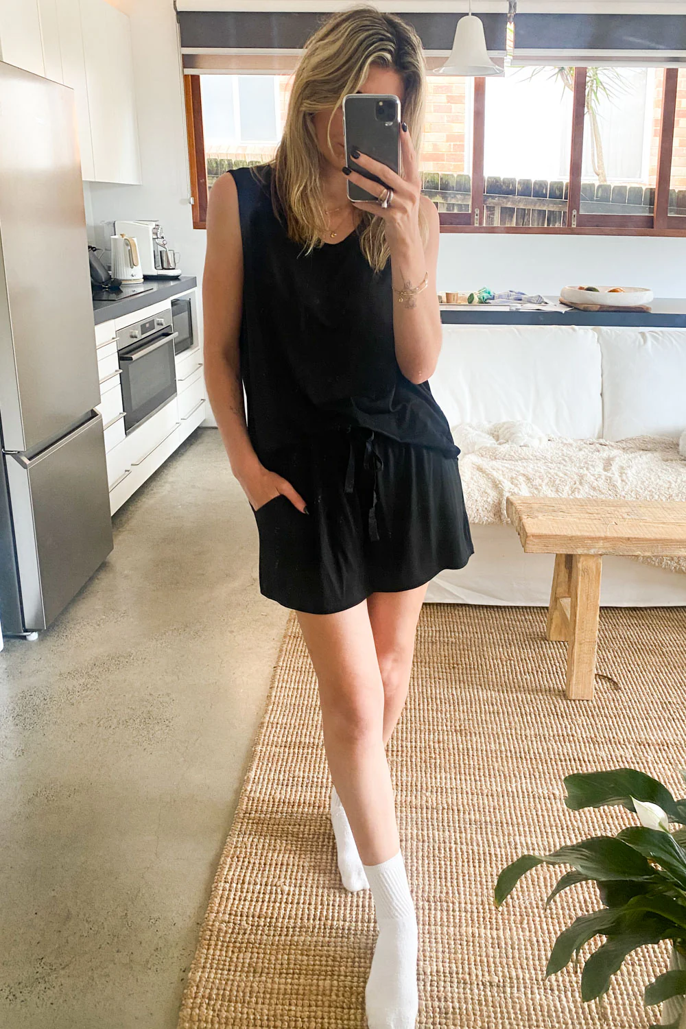 The Comfiest PJs Tank & Shorts Set - Black - Image 9